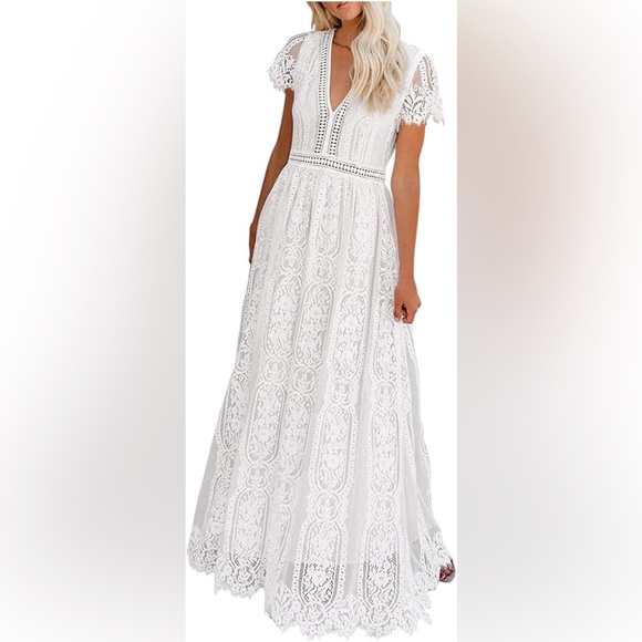 bella ella Dresses & Skirts - Bella Ella Boutique Make Your Heart Race Lace Dress in White